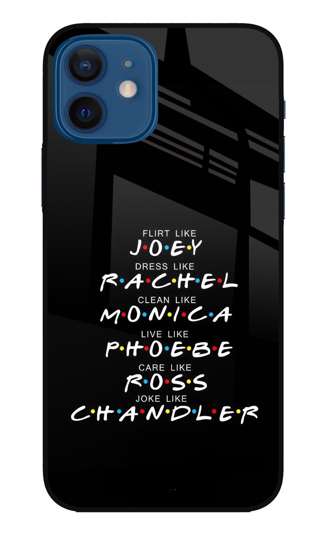 FRIENDS Character iPhone 12 Glass Case Back Cover by Casekaro