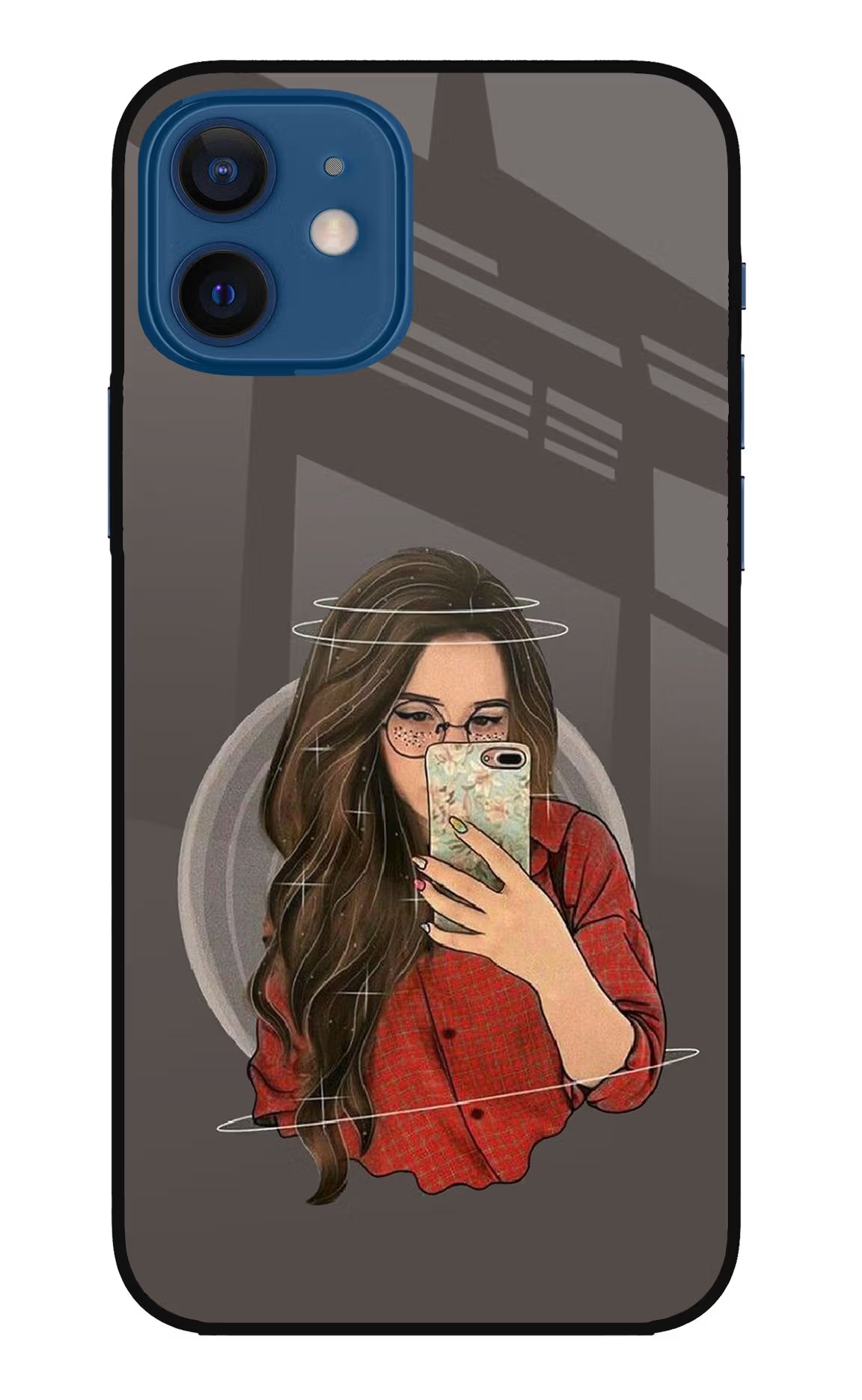 Selfie Queen iPhone 12 Glass Case Back Cover by Casekaro
