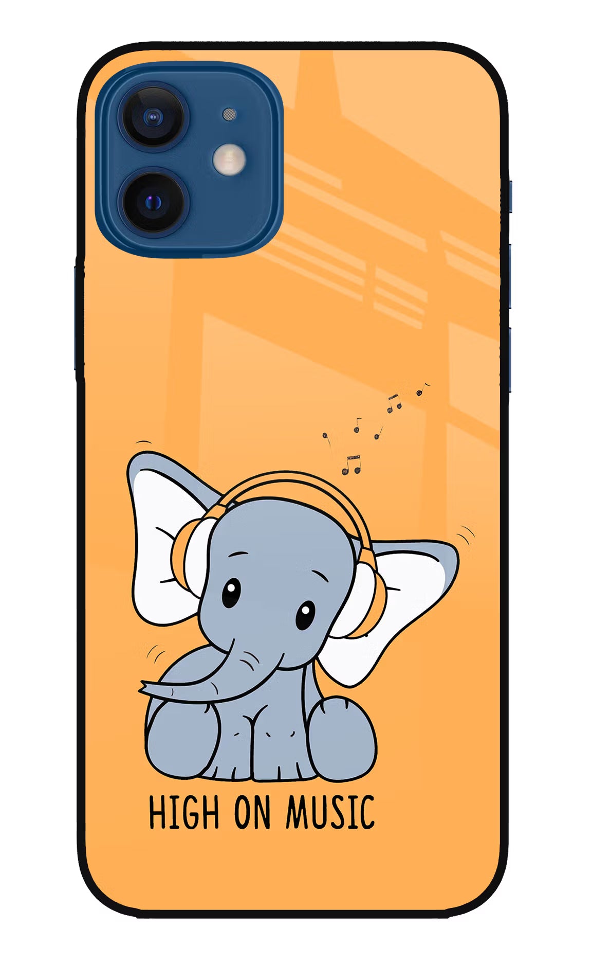 High On Music iPhone 12 Glass Case Back Cover by Casekaro