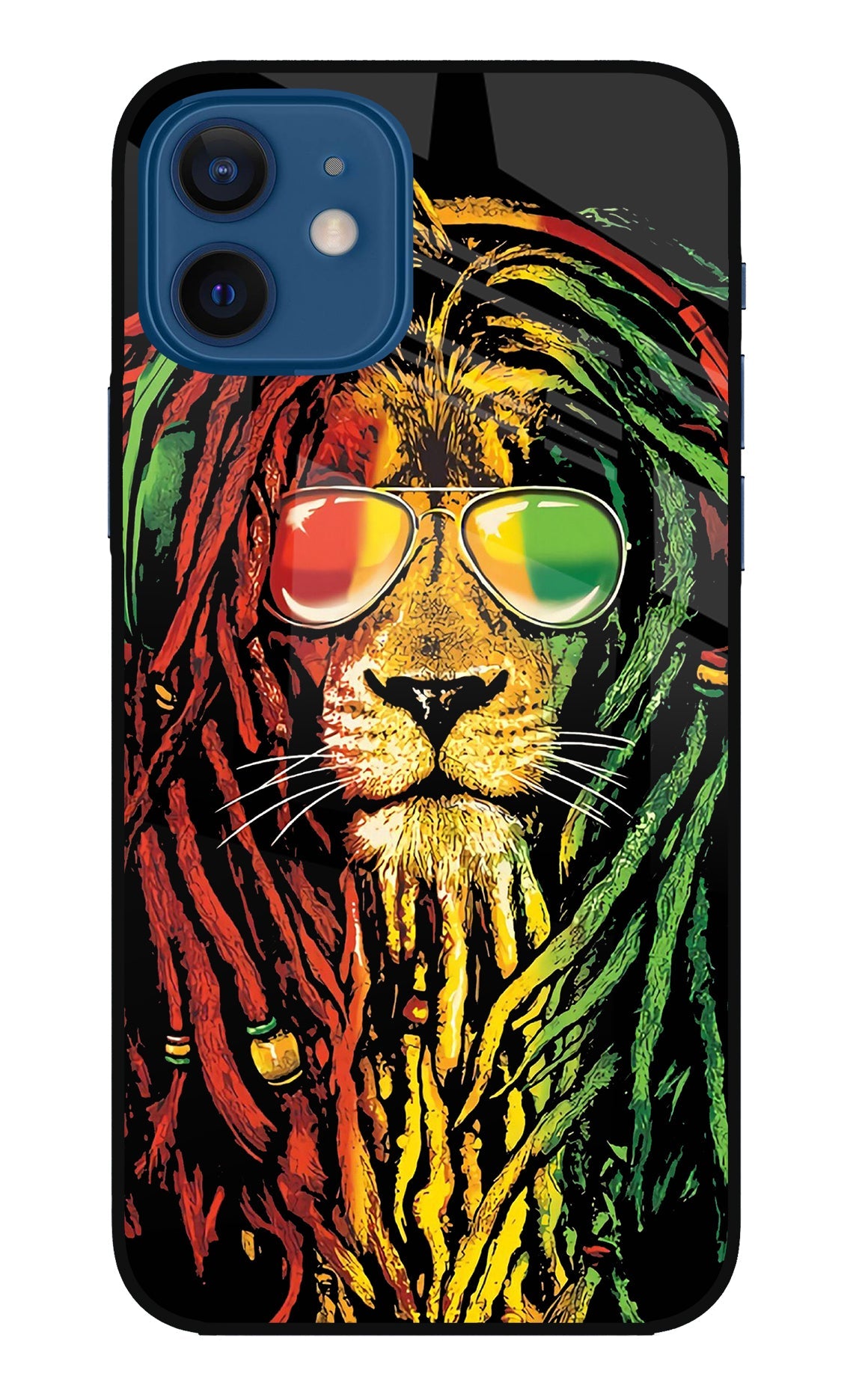 Rasta Lion iPhone 12 Glass Case