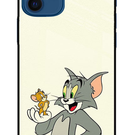 Tom & Jerry iPhone 12 Glass Case Back Cover by Casekaro