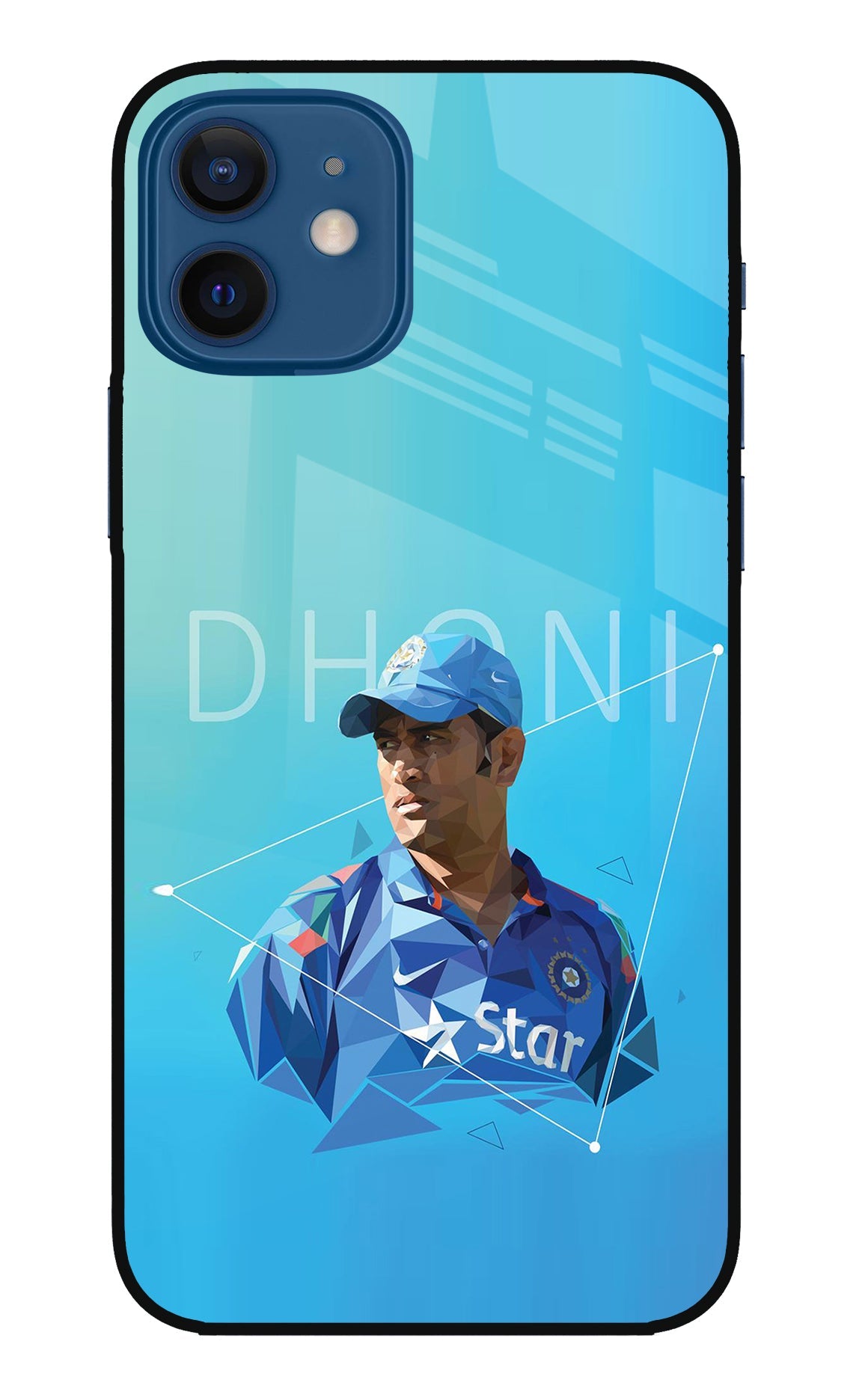 Dhoni Artwork iPhone 12 Glass Case