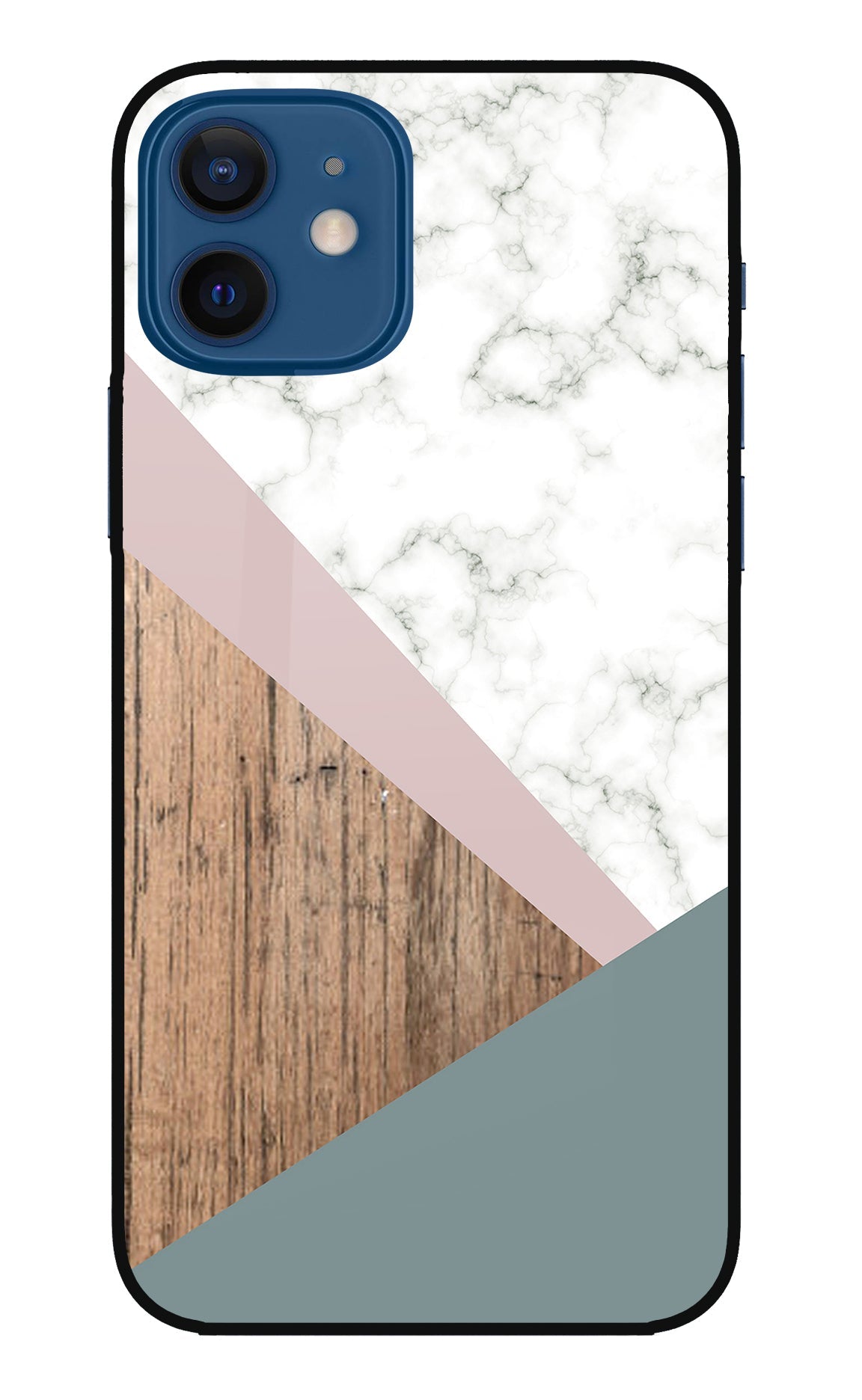 Marble wood Abstract iPhone 12 Glass Case