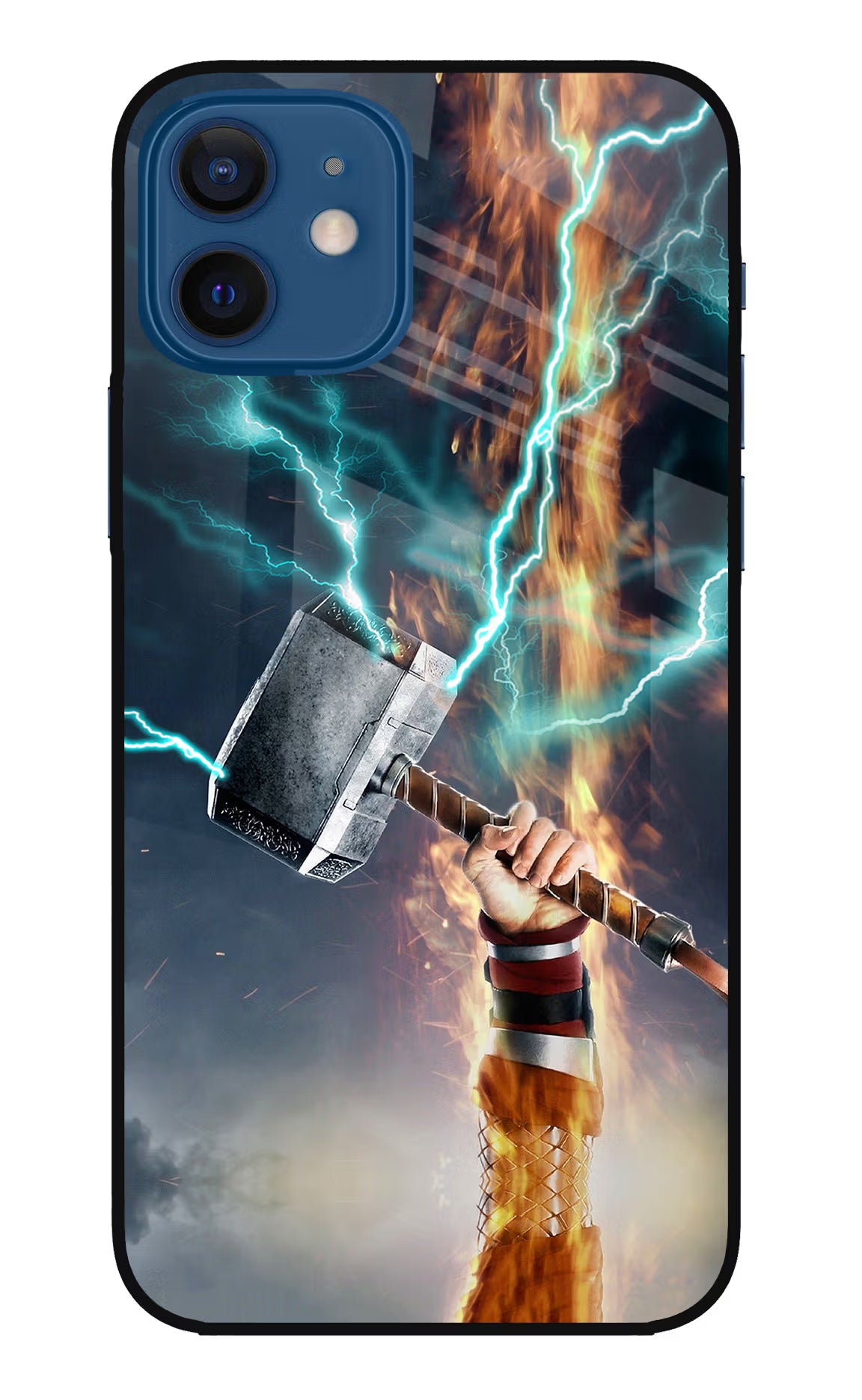 Thor Hammer Mjolnir iPhone 12 Glass Case Back Cover by Casekaro