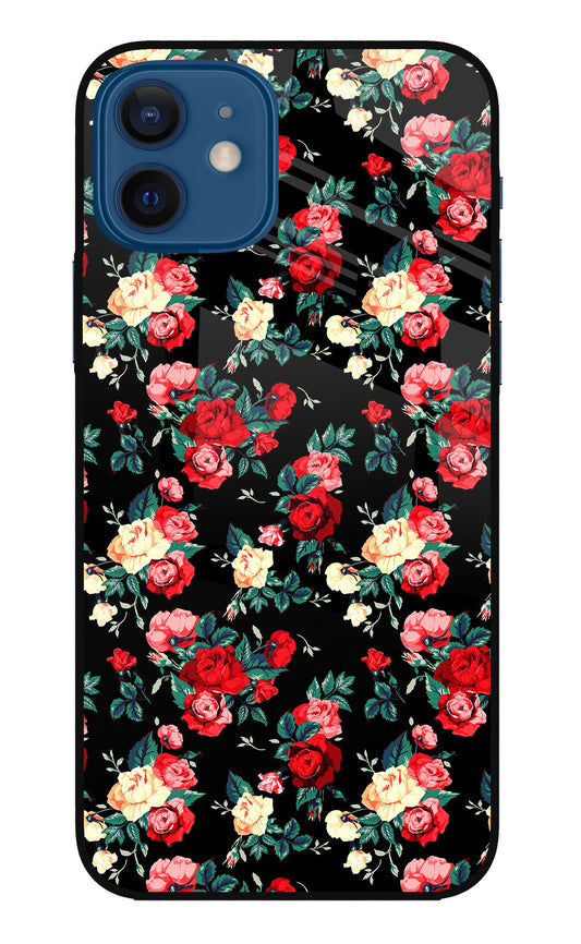 Rose Pattern iPhone 12 Glass Case