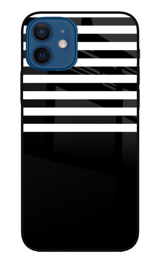 Black and White Print iPhone 12 Glass Case