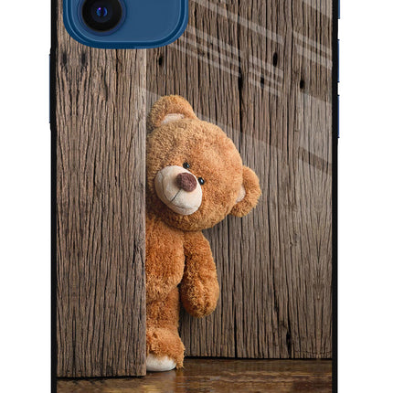 Teddy Wooden iPhone 12 Glass Case Back Cover by Casekaro