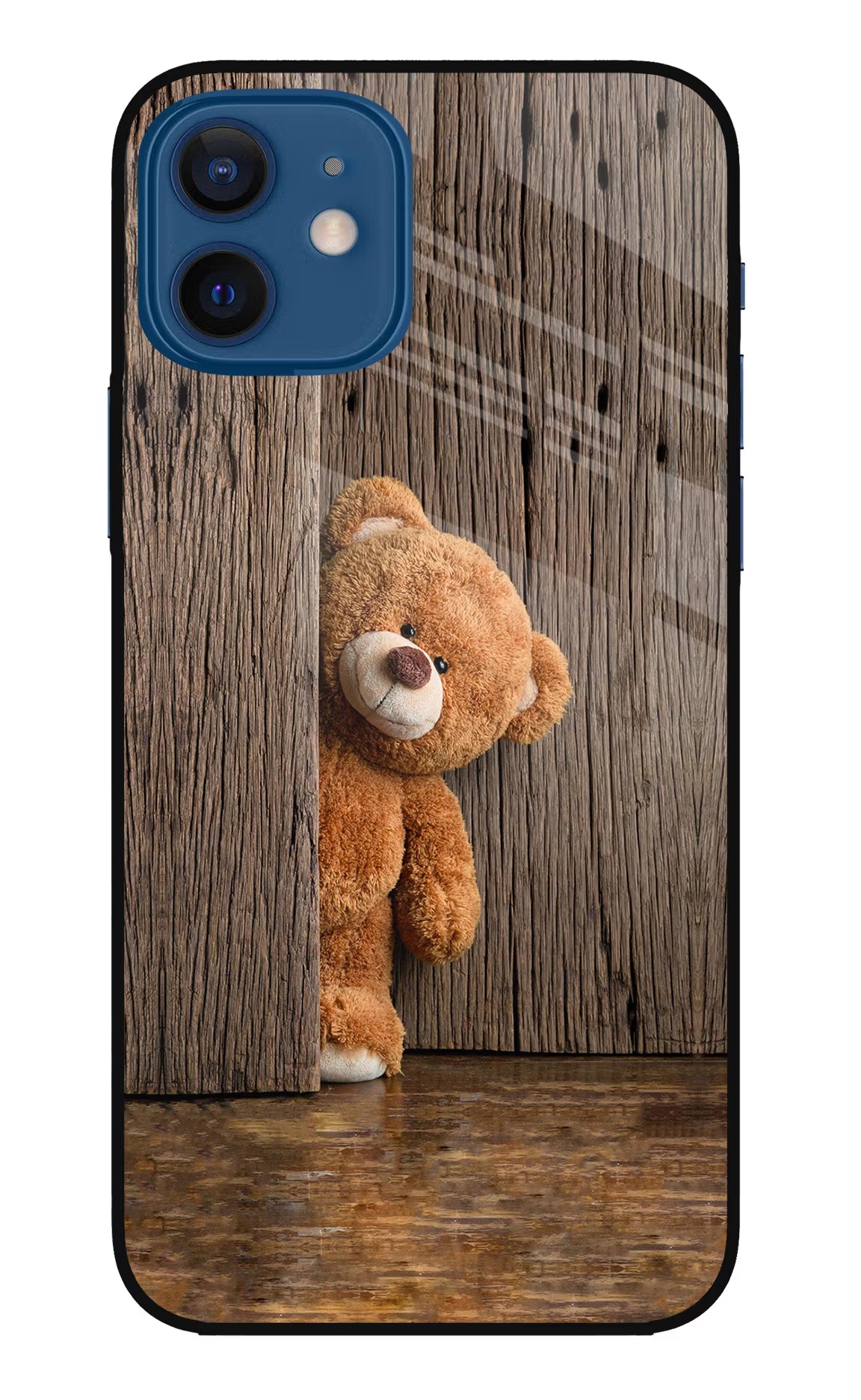 Teddy Wooden iPhone 12 Glass Case Back Cover by Casekaro