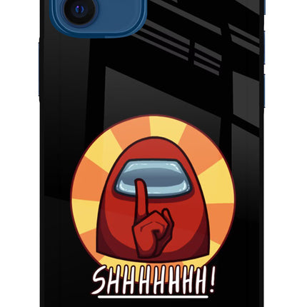 Among Us Shhh! iPhone 12 Glass Case Back Cover by Casekaro