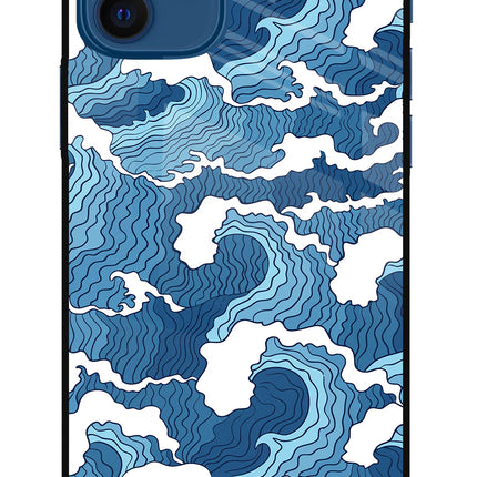 Blue Waves iPhone 12 Glass Case