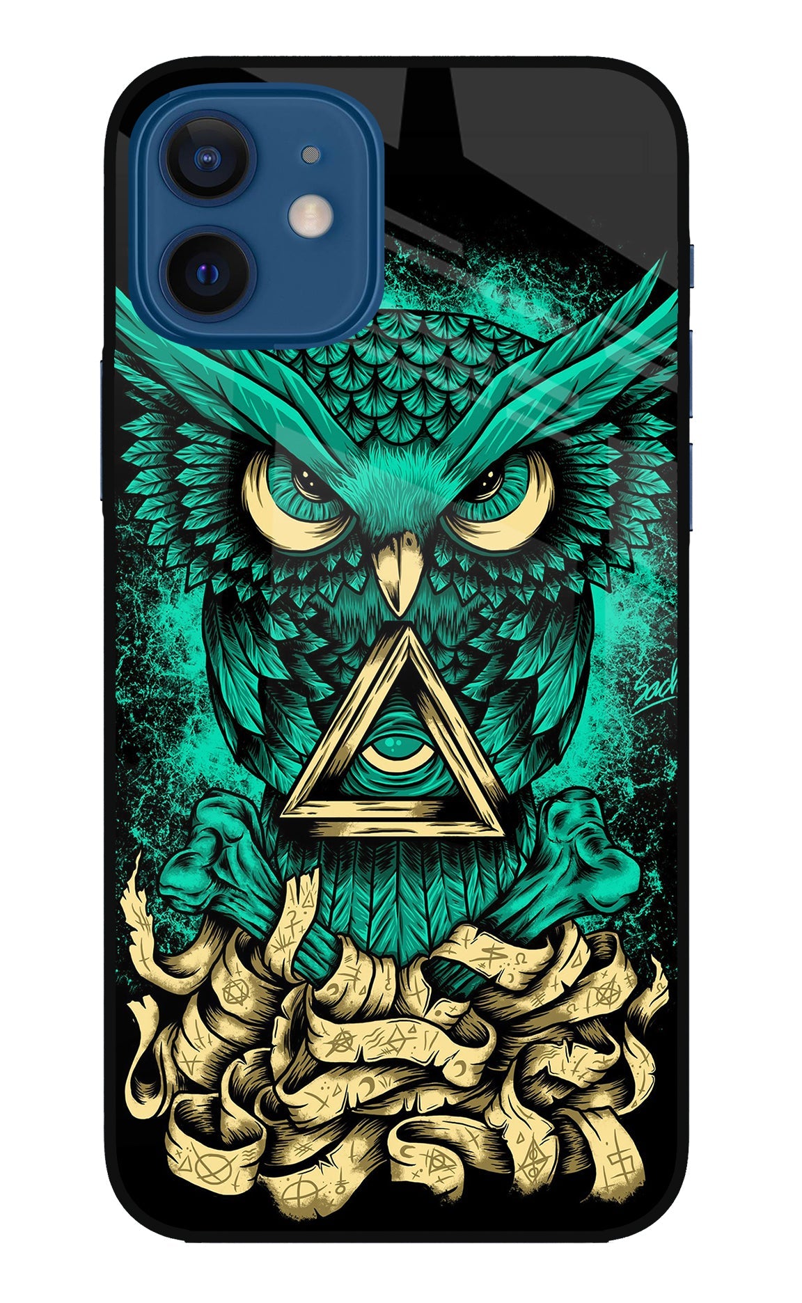 Green Owl iPhone 12 Glass Case