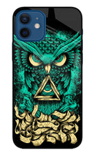 Green Owl iPhone 12 Glass Case