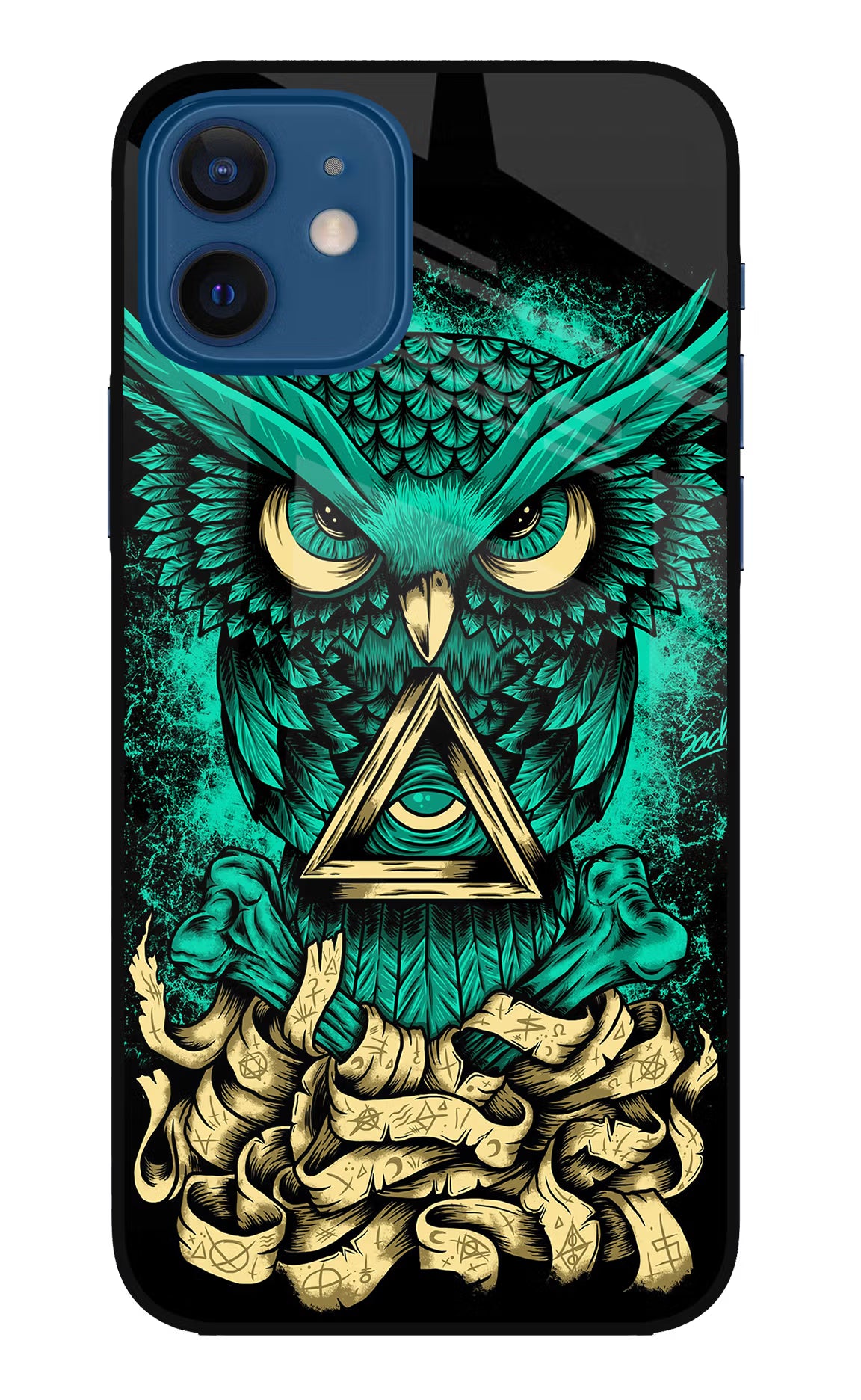 Green Owl iPhone 12 Glass Case