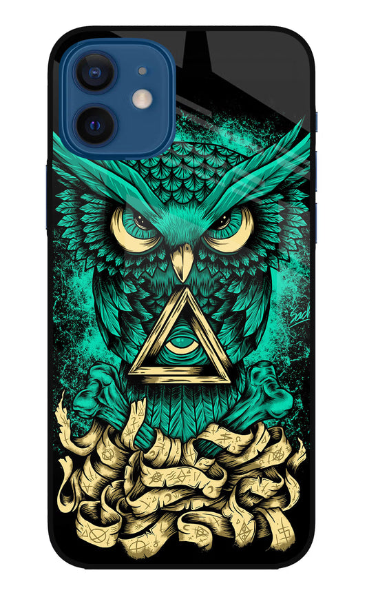 Green Owl iPhone 12 Glass Case