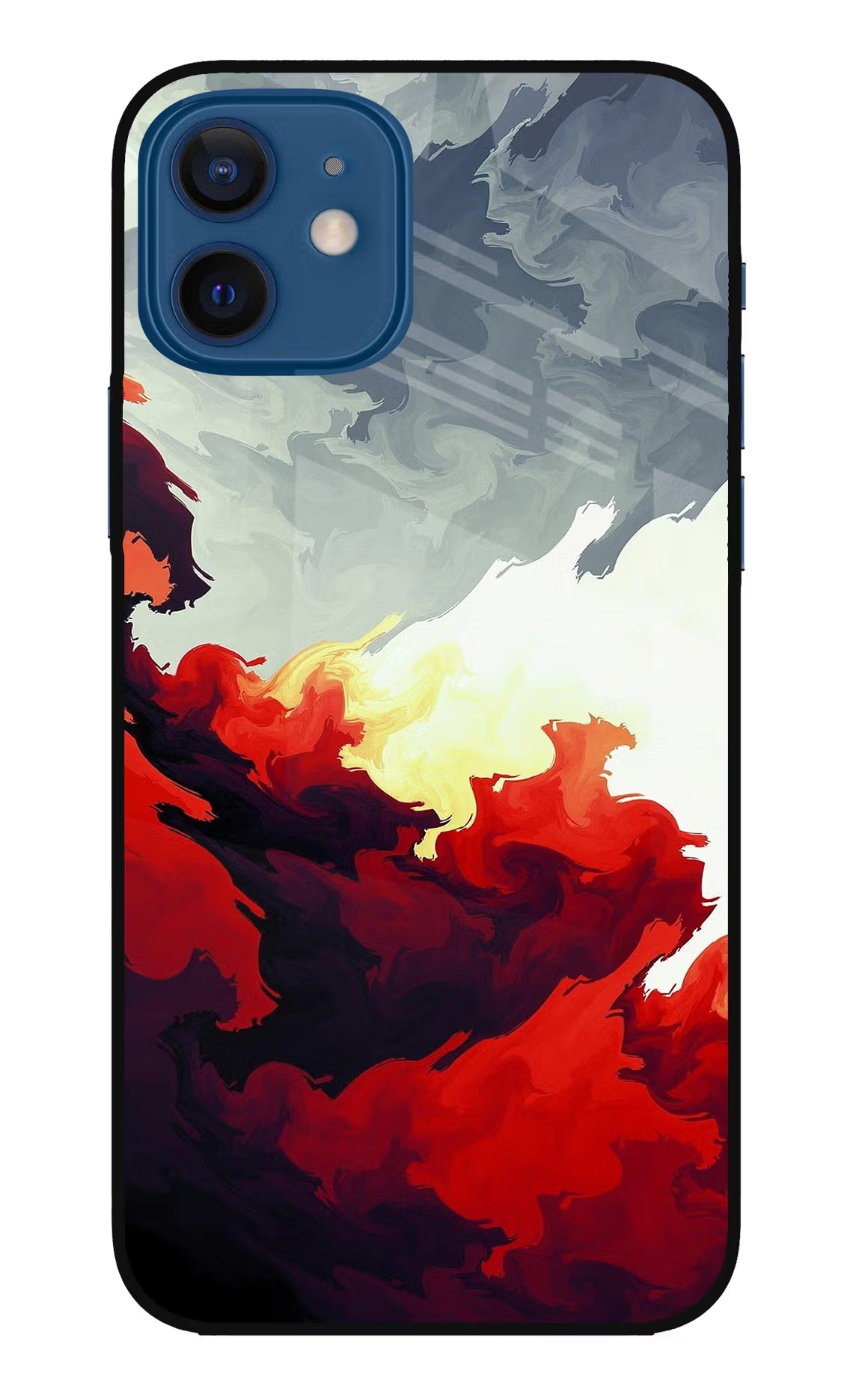 Fire Cloud iPhone 12 Glass Case Back Cover by Casekaro