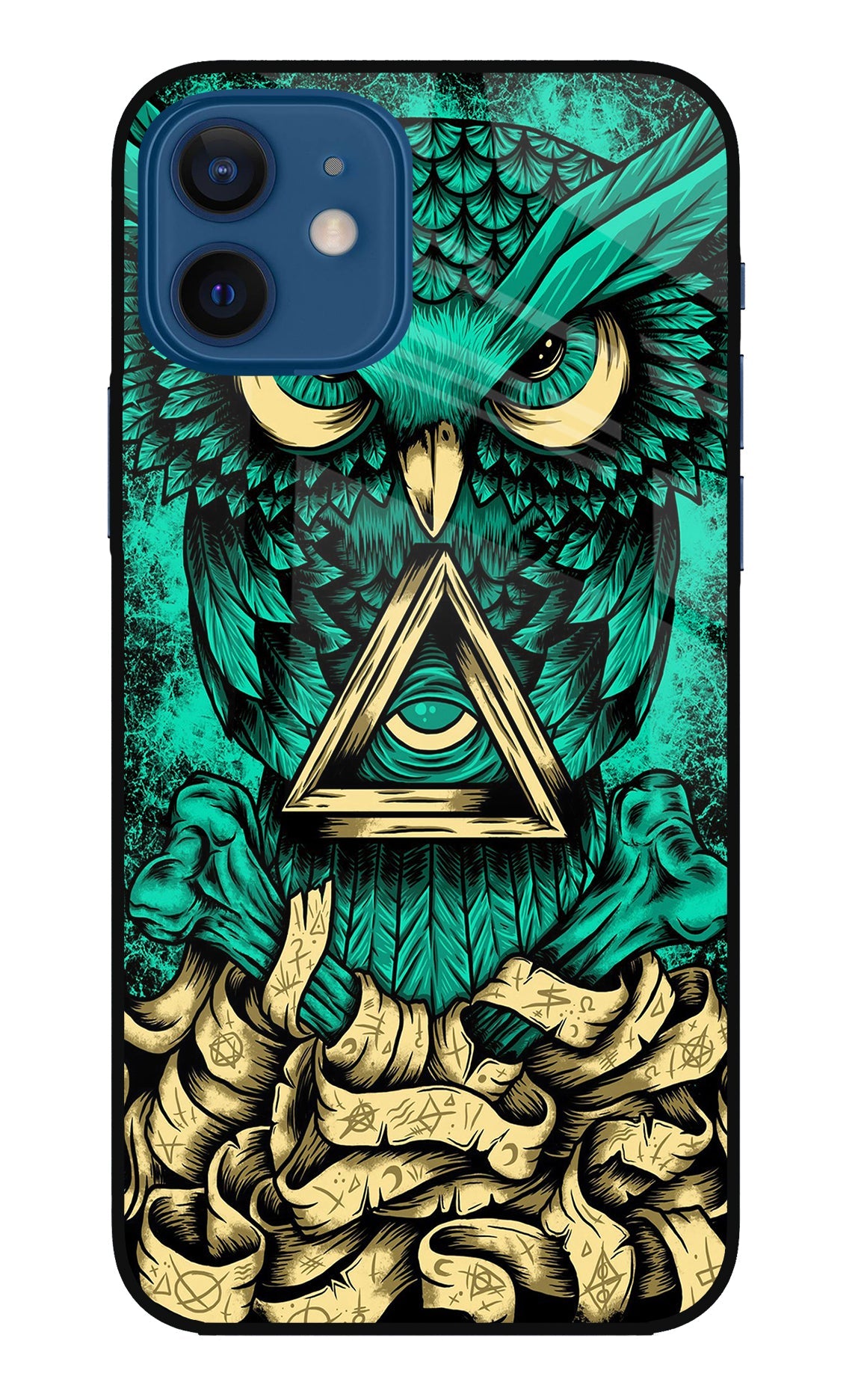 Green Owl iPhone 12 Glass Case