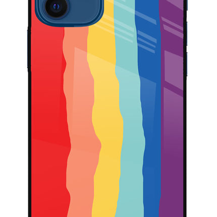 Rainbow iPhone 12 Glass Case Back Cover by Casekaro