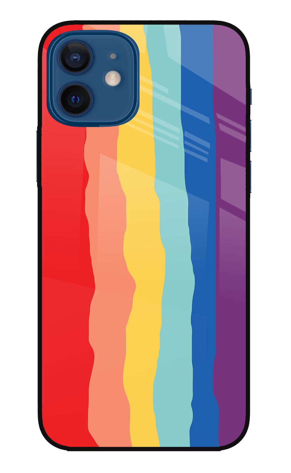 Rainbow iPhone 12 Glass Case Back Cover by Casekaro