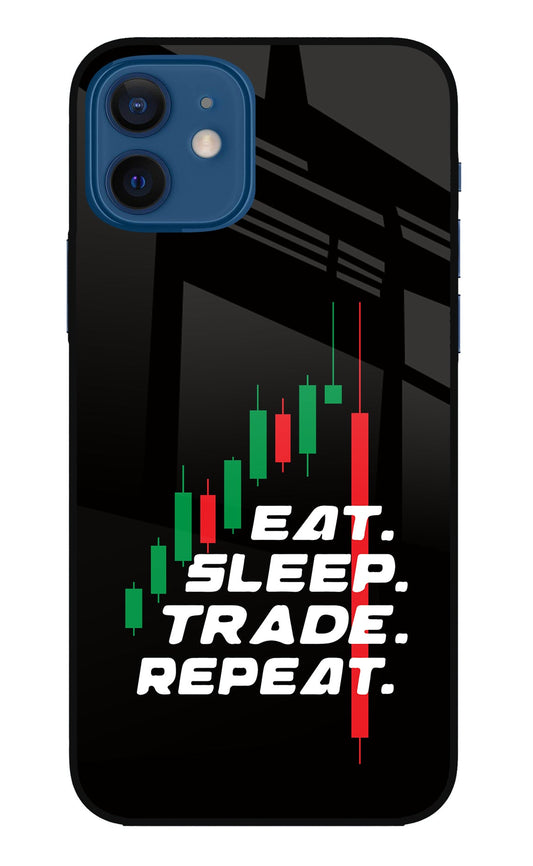 Eat Sleep Trade Repeat iPhone 12 Glass Case