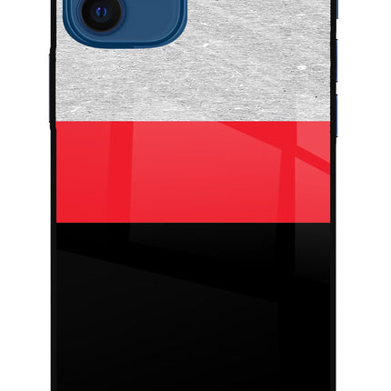 Tri Color Pattern iPhone 12 Glass Case Back Cover by Casekaro