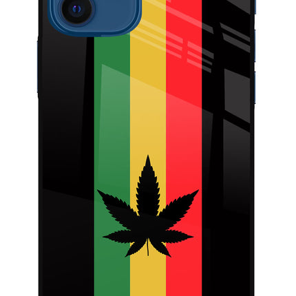 Weed Flag iPhone 12 Glass Case Back Cover by Casekaro