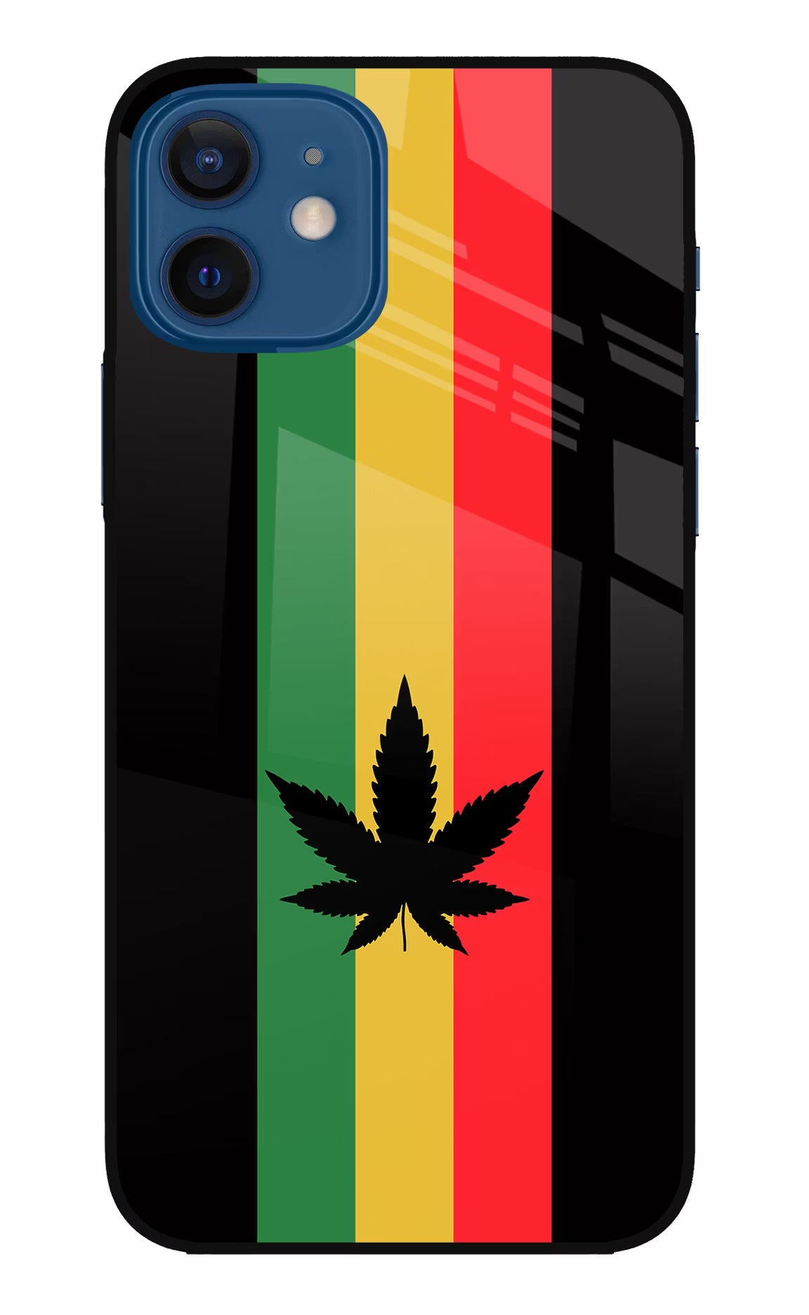 Weed Flag iPhone 12 Glass Case Back Cover by Casekaro
