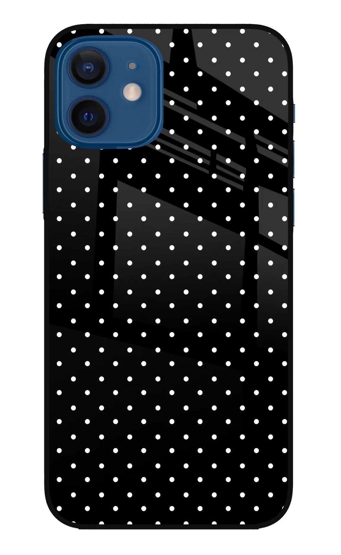 White Dots iPhone 12 Glass Case Back Cover by Casekaro