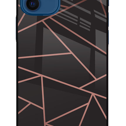 Geometric Pattern iPhone 12 Glass Case