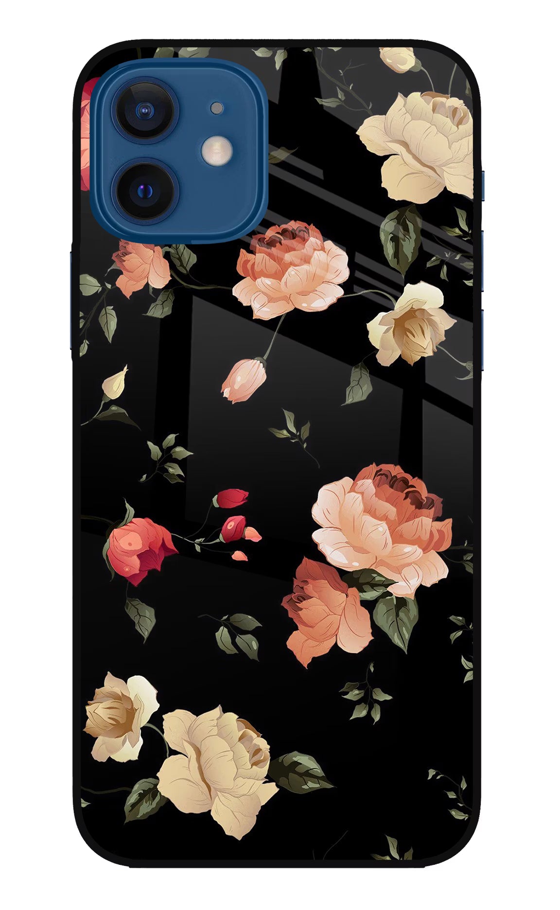 Flowers iPhone 12 Glass Case Back Cover by Casekaro