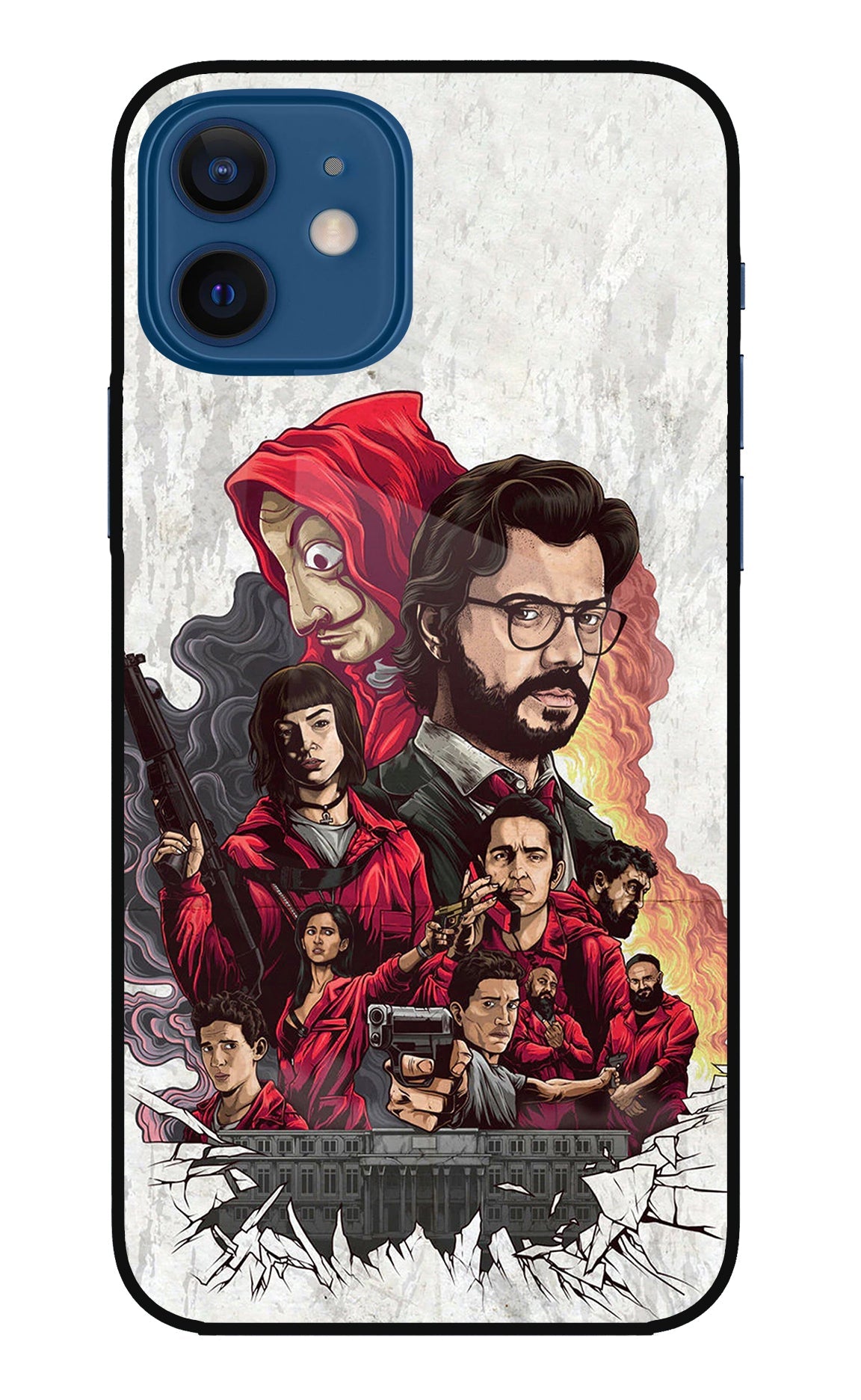 Money Heist Artwork iPhone 12 Glass Case