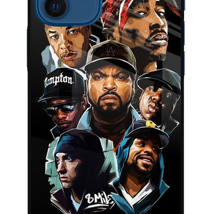 Rappers iPhone 12 Glass Case Back Cover by Casekaro