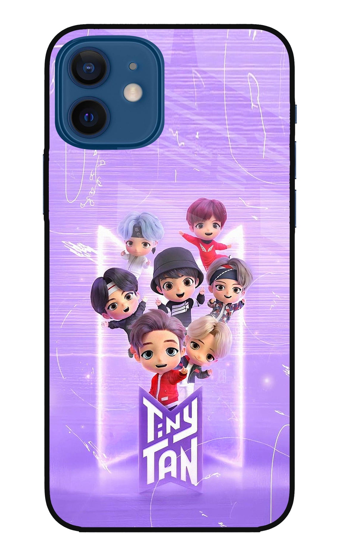 BTS Tiny Tan iPhone 12 Glass Case