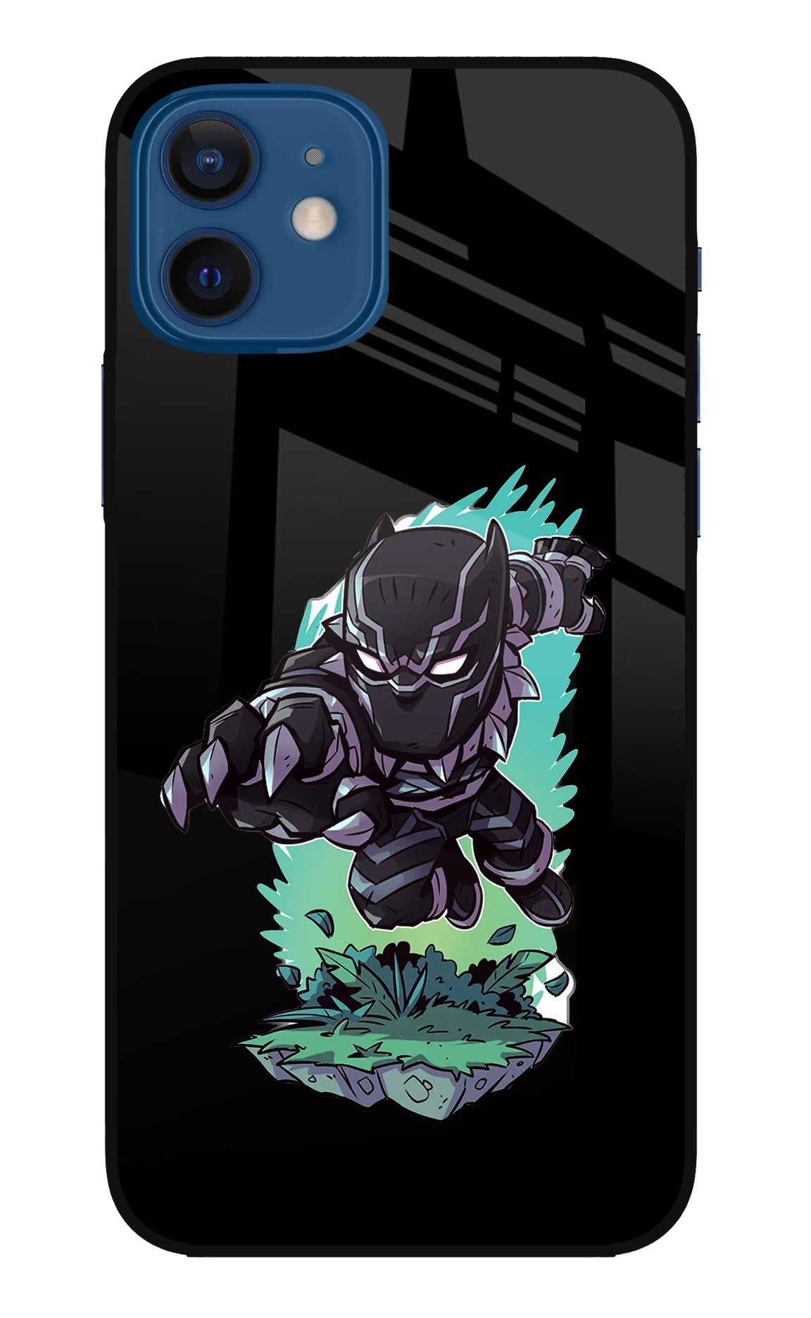 Black Panther iPhone 12 Glass Case Back Cover by Casekaro