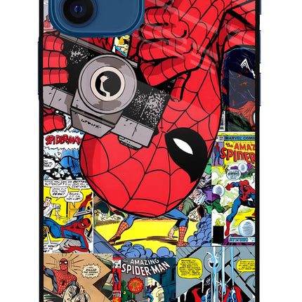 Spider Man iPhone 12 Glass Case Back Cover by Casekaro