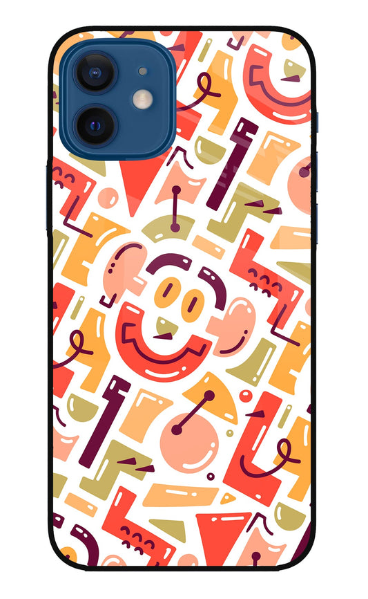 Doodle Pattern iPhone 12 Glass Case