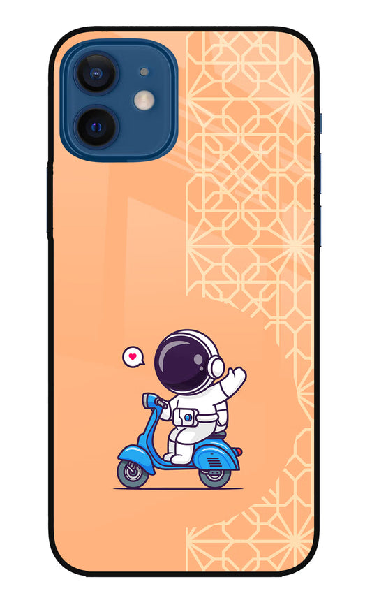 Cute Astronaut Riding iPhone 12 Glass Case