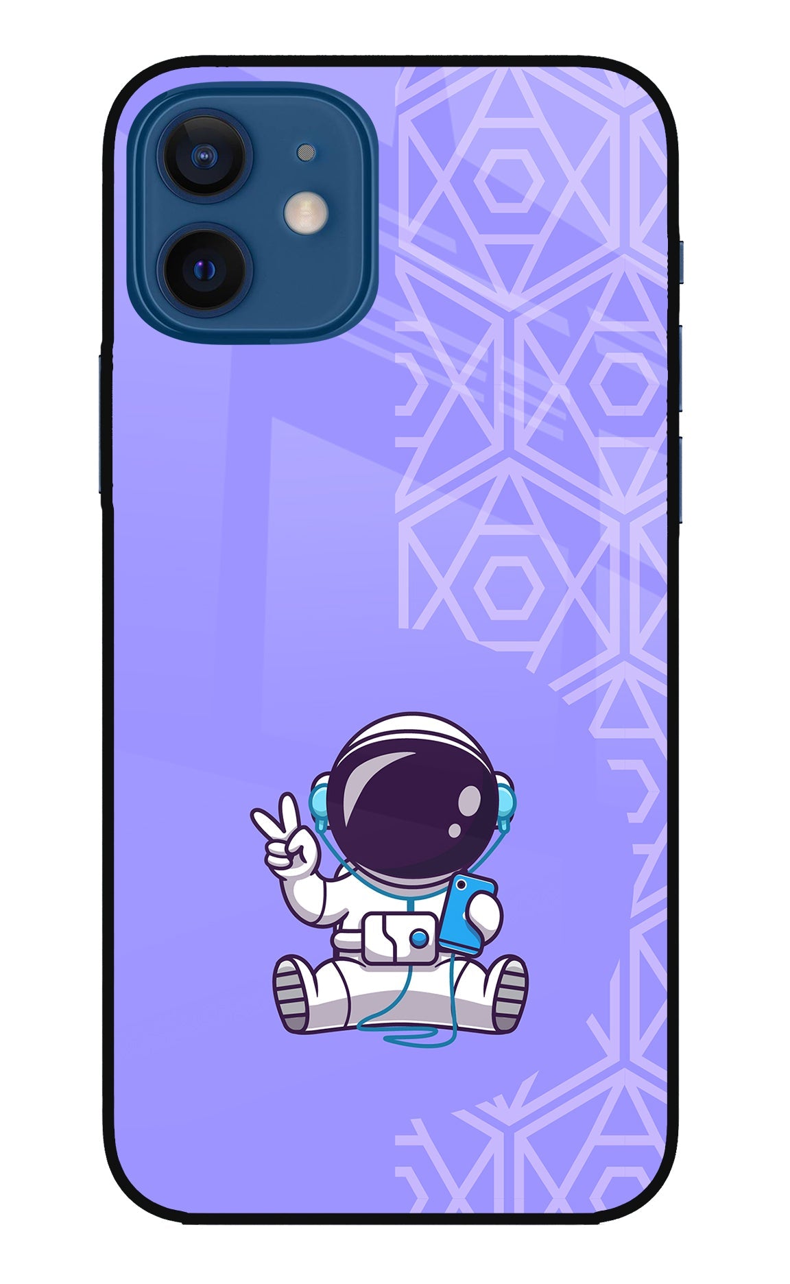 Cute Astronaut Chilling iPhone 12 Glass Case