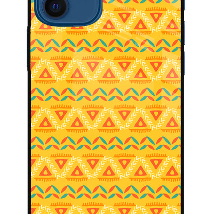 Tribal Pattern iPhone 12 Glass Case Back Cover by Casekaro
