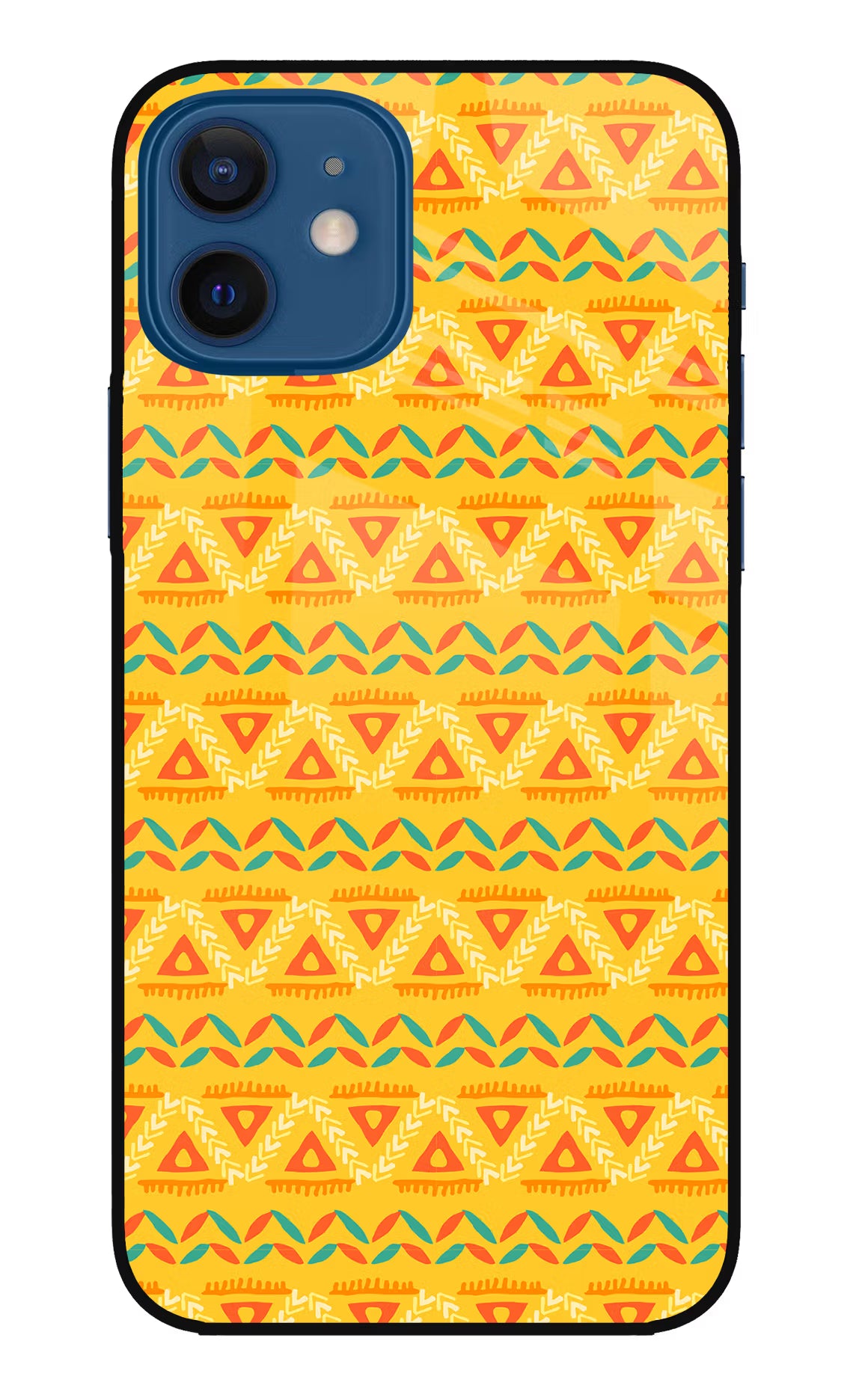 Tribal Pattern iPhone 12 Glass Case Back Cover by Casekaro