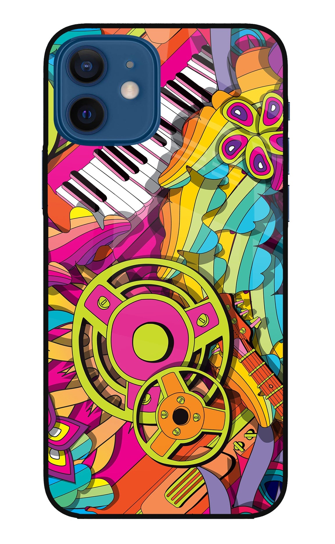 Music Doodle iPhone 12 Glass Case