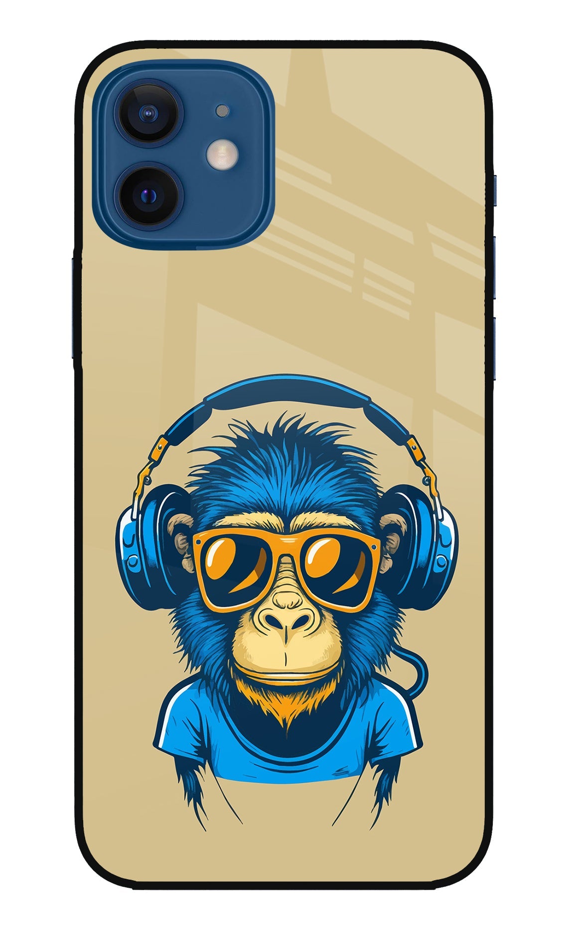 Monkey Headphone iPhone 12 Glass Case