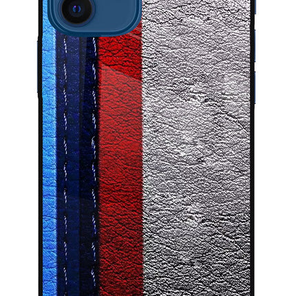 BMW Stripes iPhone 12 Glass Case Back Cover by Casekaro