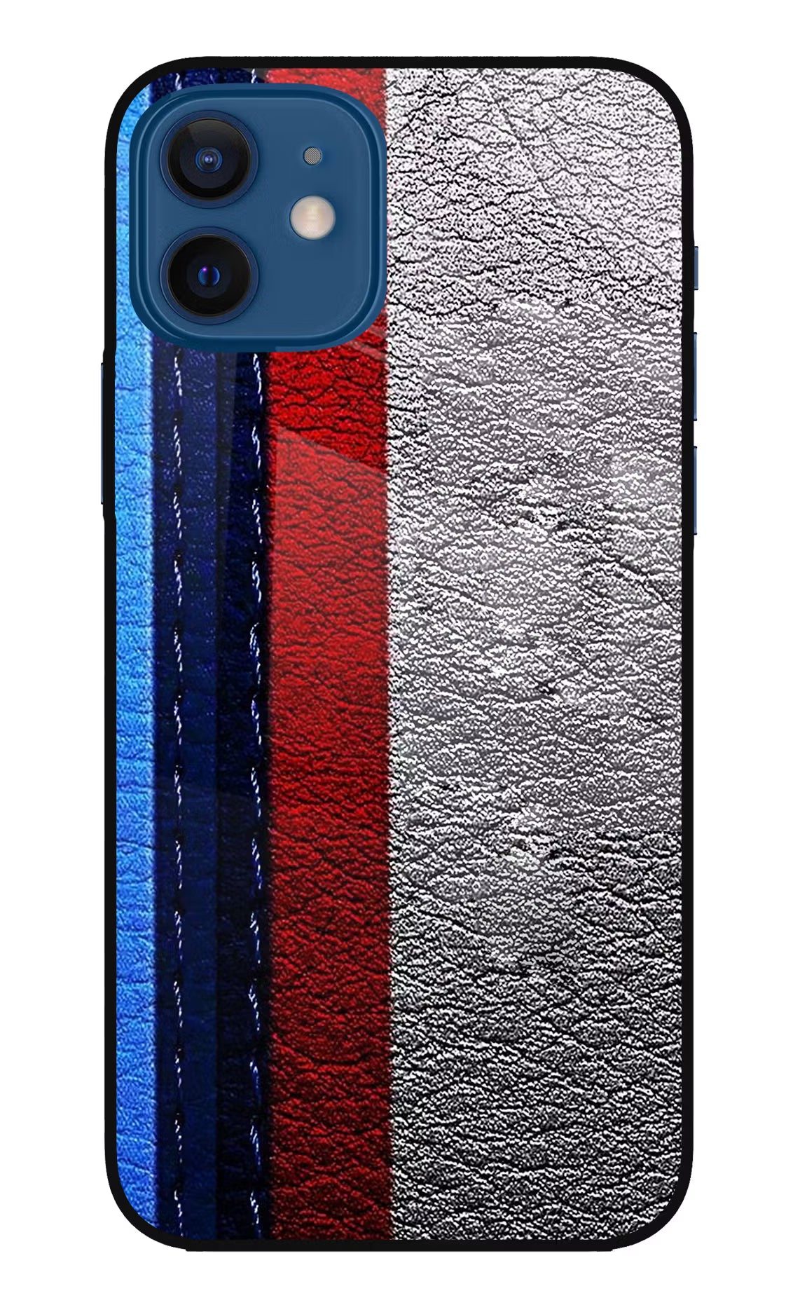 BMW Stripes iPhone 12 Glass Case Back Cover by Casekaro