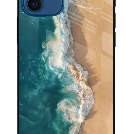 Ocean Beach iPhone 12 Glass Case Back Cover by Casekaro