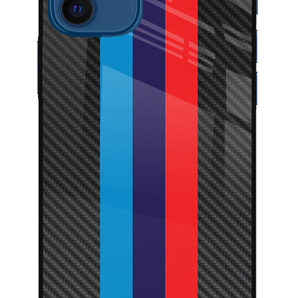 BMW Stripes Pattern iPhone 12 Glass Case Back Cover by Casekaro