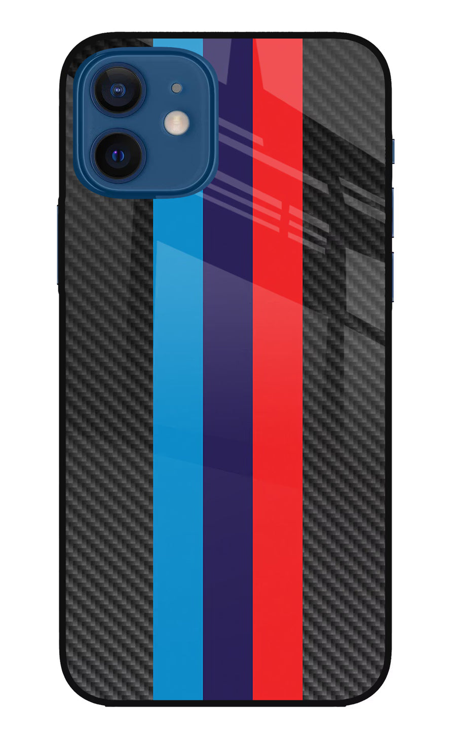 BMW Stripes Pattern iPhone 12 Back Cover, Metal case