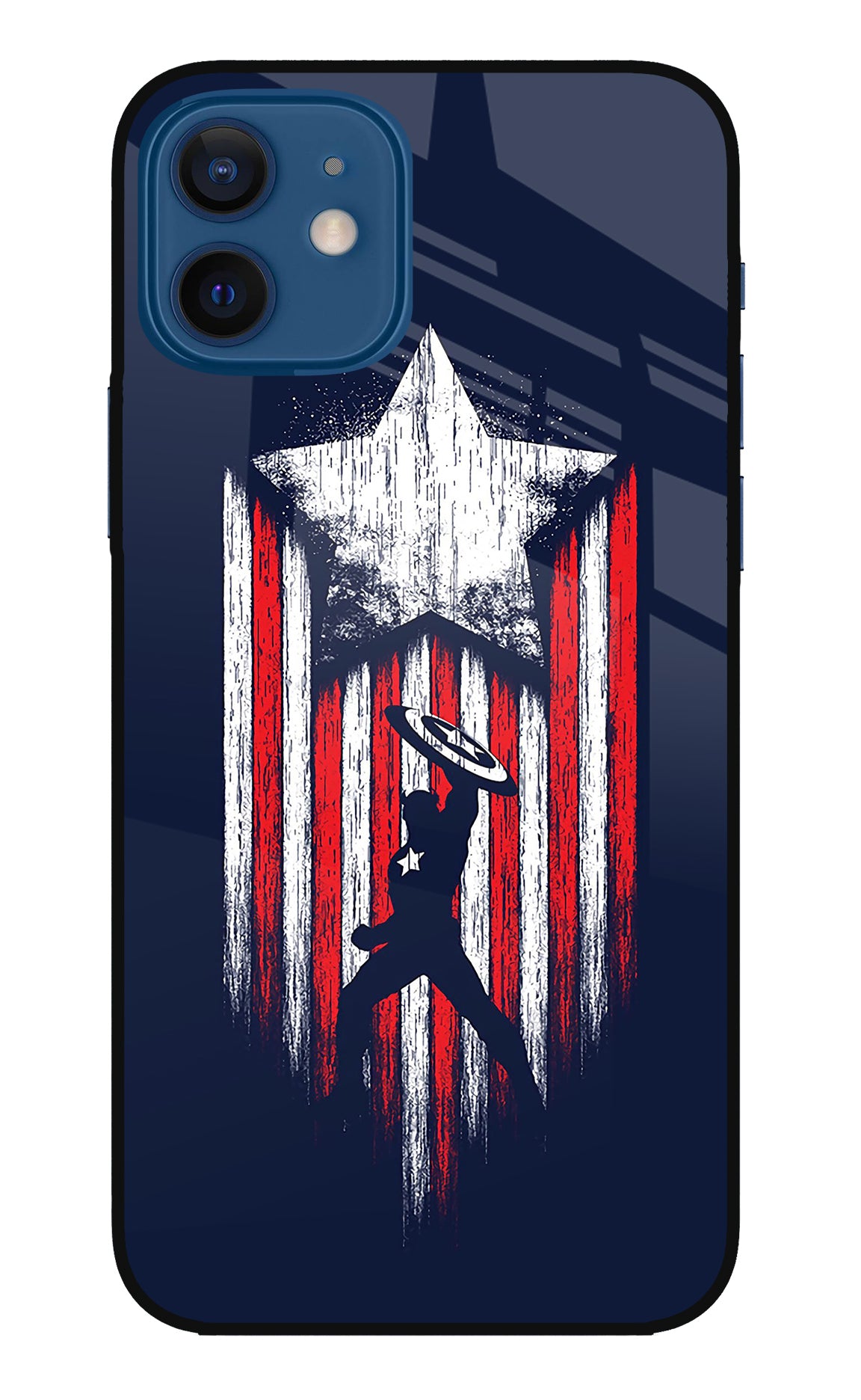 Captain America Marvel Art iPhone 12 Glass Case