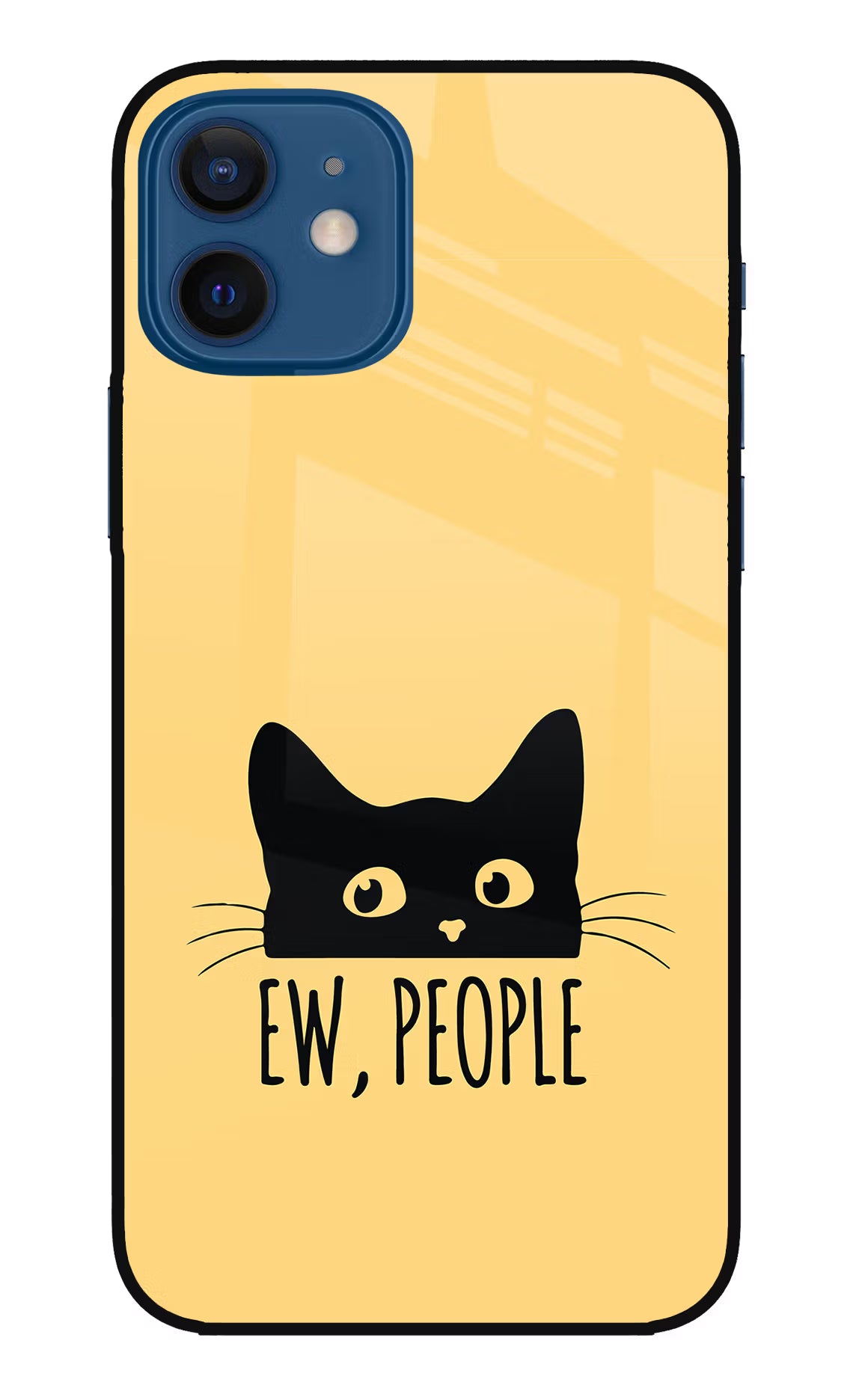 Ew People Catitude iPhone 12 Glass Case Back Cover by Casekaro