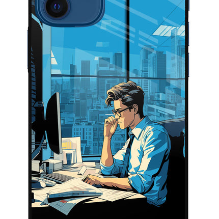 Focused Hustler (AI Generated) iPhone 12 Glass Case Back Cover by Casekaro