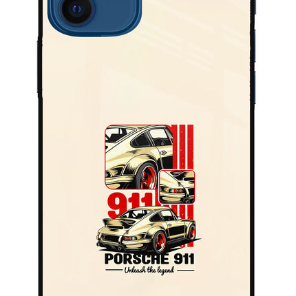 Classic Porsche 911 iPhone 12 Glass Case Back Cover by Casekaro